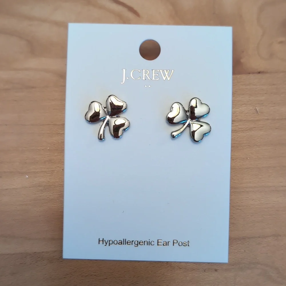 J.Crew Shamrock Earrings - Picture 1 of 3